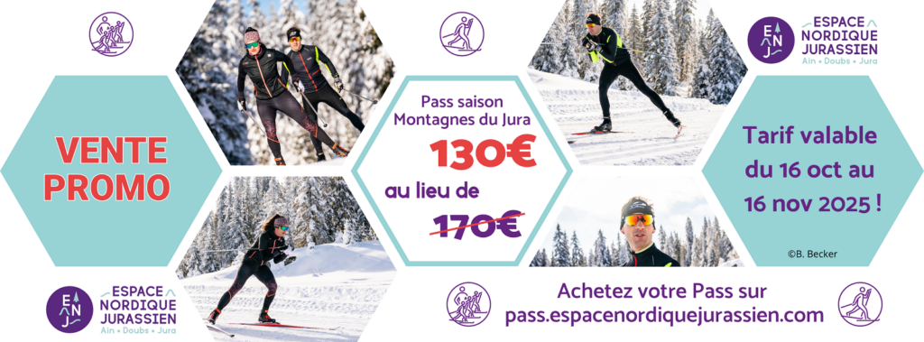 Promo 2 pass nordique Montagnes du Jura